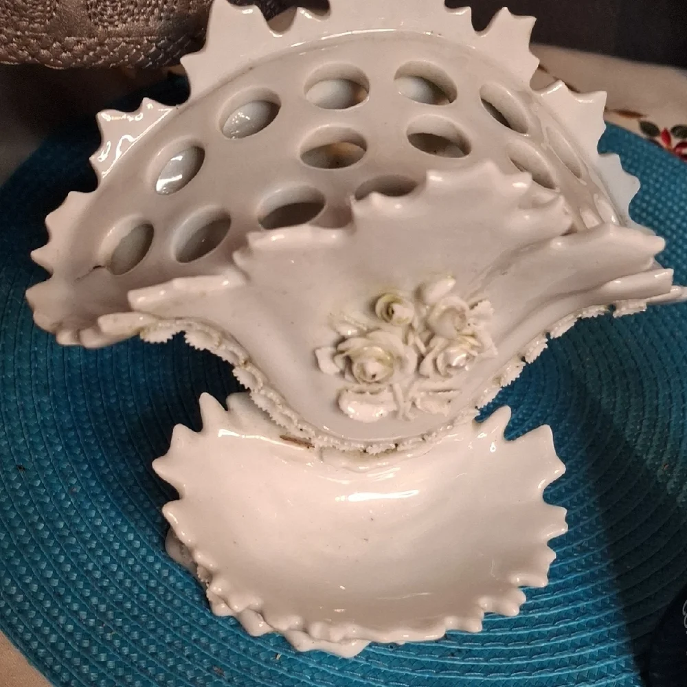 White Ceramic Floral Dish Set